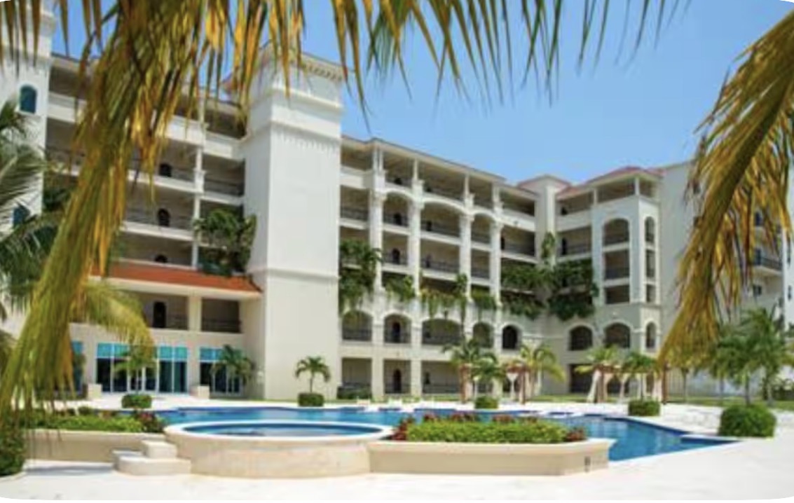 The Landmark resort pool and hot tub in daylight